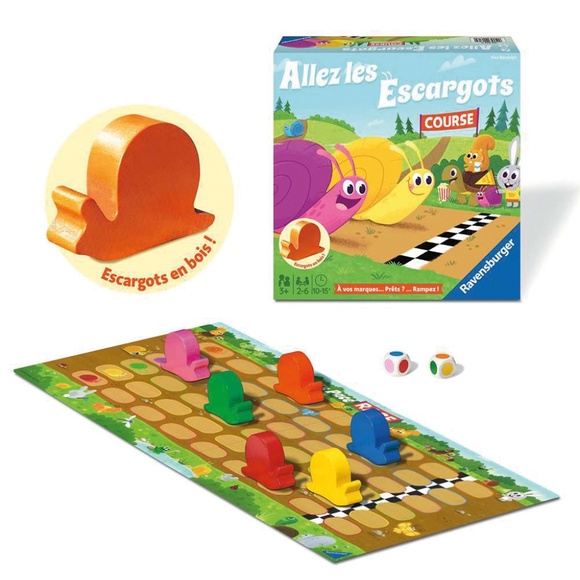 NEW, Ravensburger, "Allez les Escargots", "Snail's Pace Race", (FRENCH EDITION) - Picture 7 of 9